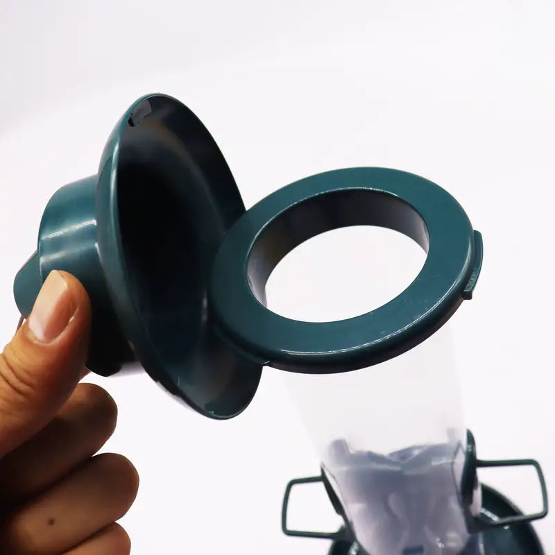 Hanging Bird Feeder for Outdoor Garden Decor, Metal Tube