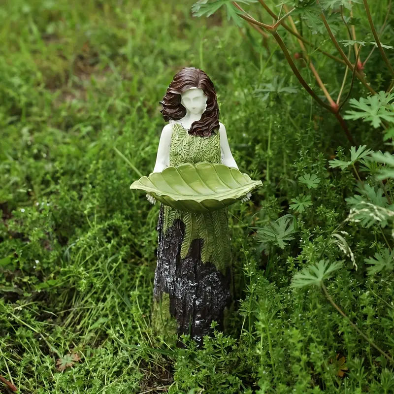 Fairy Statue Bird Feeder for Outdoor Home Decor