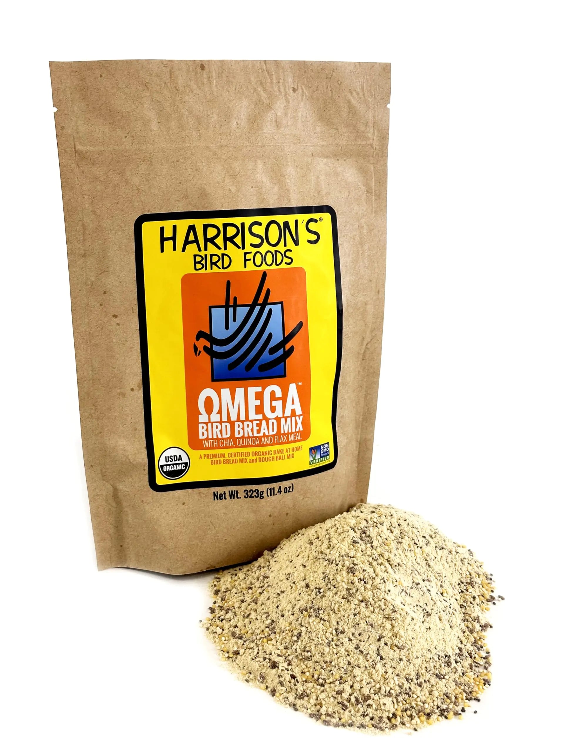 Harrisons Bird Foods Certified Organic NonGMO Omega Bird Bread Mix