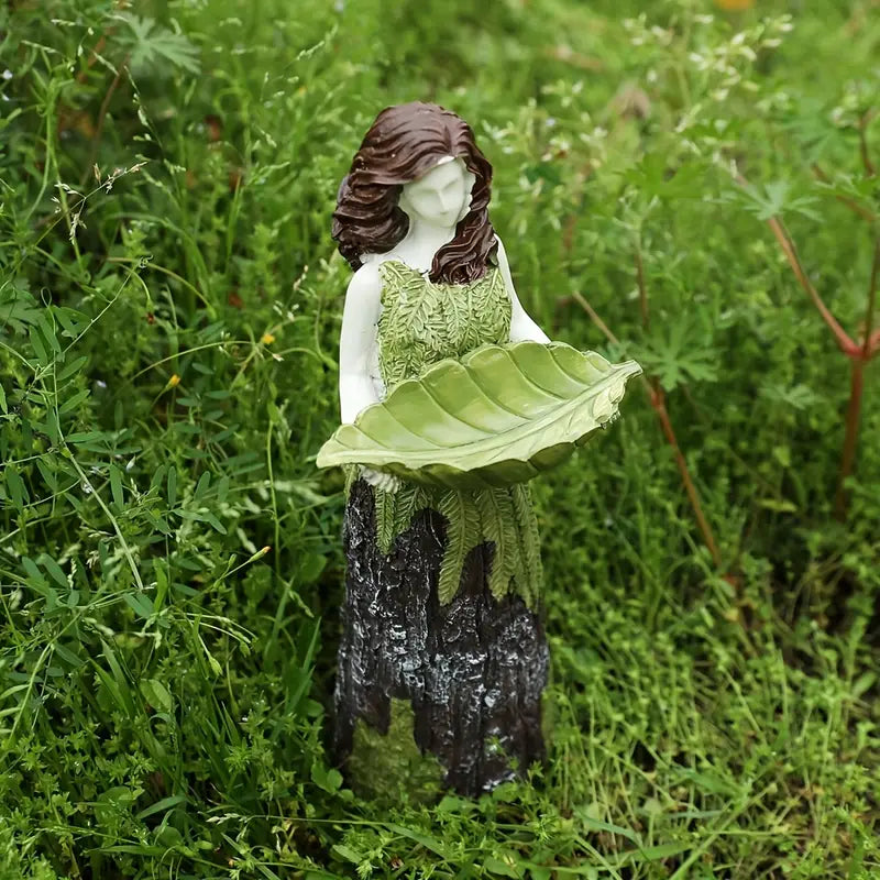 Fairy Statue Bird Feeder for Outdoor Home Decor