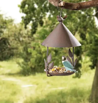 Iron Bird Feeder Outdoor Garden Decor