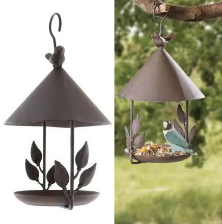 Iron Bird Feeder Outdoor Garden Decor